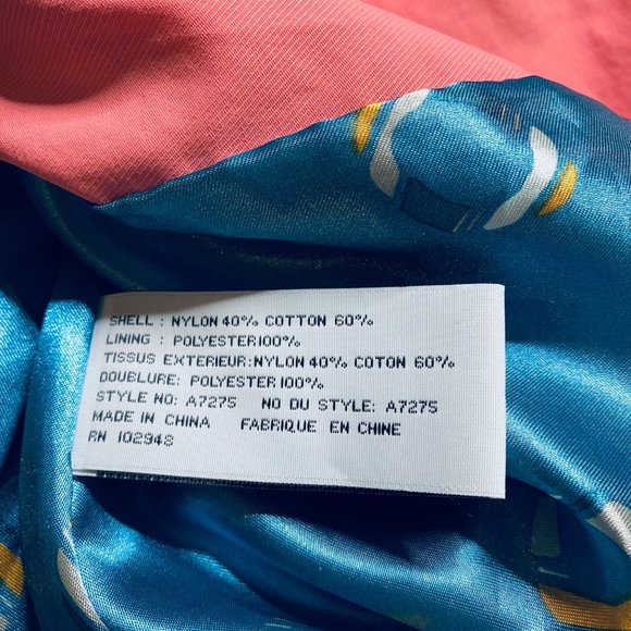 Tulle Anthropologie Women Salmon Pink Mid Length Utility Rain Jacket A7275 Large - Picture 6 of 12